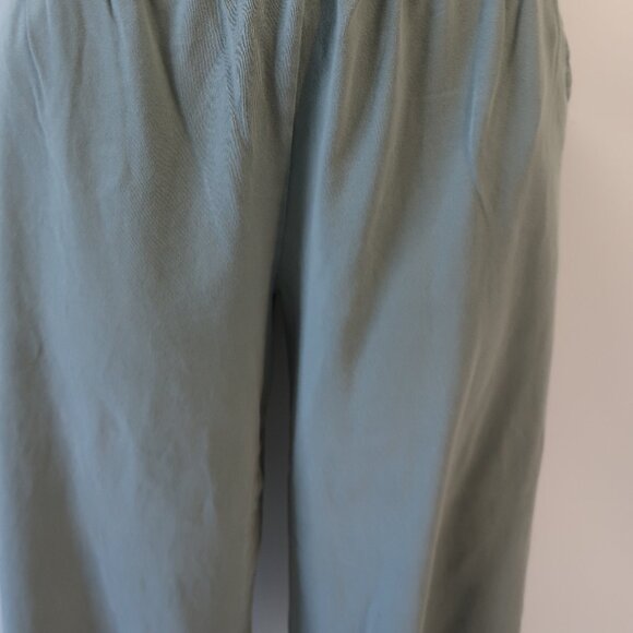 Women Z Supply Sage Green Flat Front Pull-On Wide Leg Cropped Pants M - Picture 5 of 9